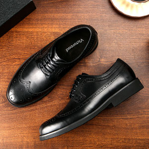 Zapatos Derby de Cuero Genuino de Italia Estilo Vintage para Hombre con Diseño Brogue Parte Superior Casual Plantilla de EVA Impermeables para Negocios Fiestas y Uso Diario - Product Image 4