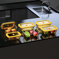 Boîte à lunch en verre borosilicate de qualité supérieure, avec couvercle en silicone, pour la conservation et le stockage des aliments à la maison et en cuisine
