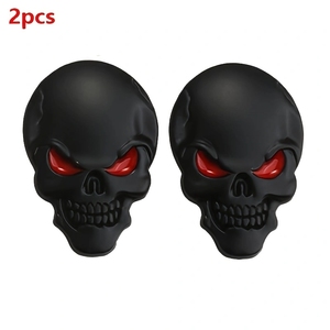 2 Pezzi Adesivi 3D per Auto a Forma di Teschio Pirata, Emblema Posteriore Decorativo per Auto - Product Image 3