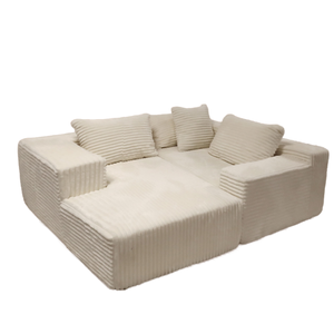 Canapé modulaire moderne <span class=keywords><strong>en</strong></span> velours <span class=keywords><strong>gris</strong></span> sans cadre, canapé d'angle <span class=keywords><strong>en</strong></span> tissu éponge compressé sous vide pour appartements, salons et hôtels - Product Image 4