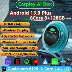 <span class=keywords><strong>Applepie</strong></span> Pro <span class=keywords><strong>CarPlay</strong></span> Ai Box Android 13 4G + 64G ไร้สาย APP-Le รถเล่นแอนดรอยด์มัลติมีเดียอัตโนมัติกล่องวิเศษเครื่องเล่นแอป - Product Image 2
