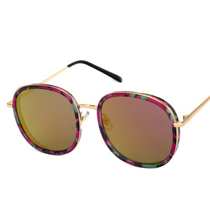 Maidis Round Sunglasses Gold <b>Frame</b> <b>Black</b> Lens UV400 Protection Unisex Fashion Style - Product Image 3