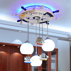 Kreative Modellierung von Segelboot Kids Led Decken leuchte Kinderzimmer Kronleuchter Leuchte Beleuchtung - Product Image 4