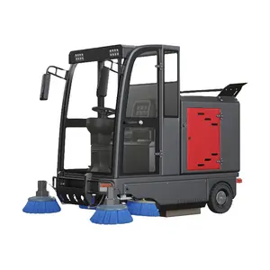 CleanHorse M6 metal material fully enclosed rotary brushes ride on road sweeper