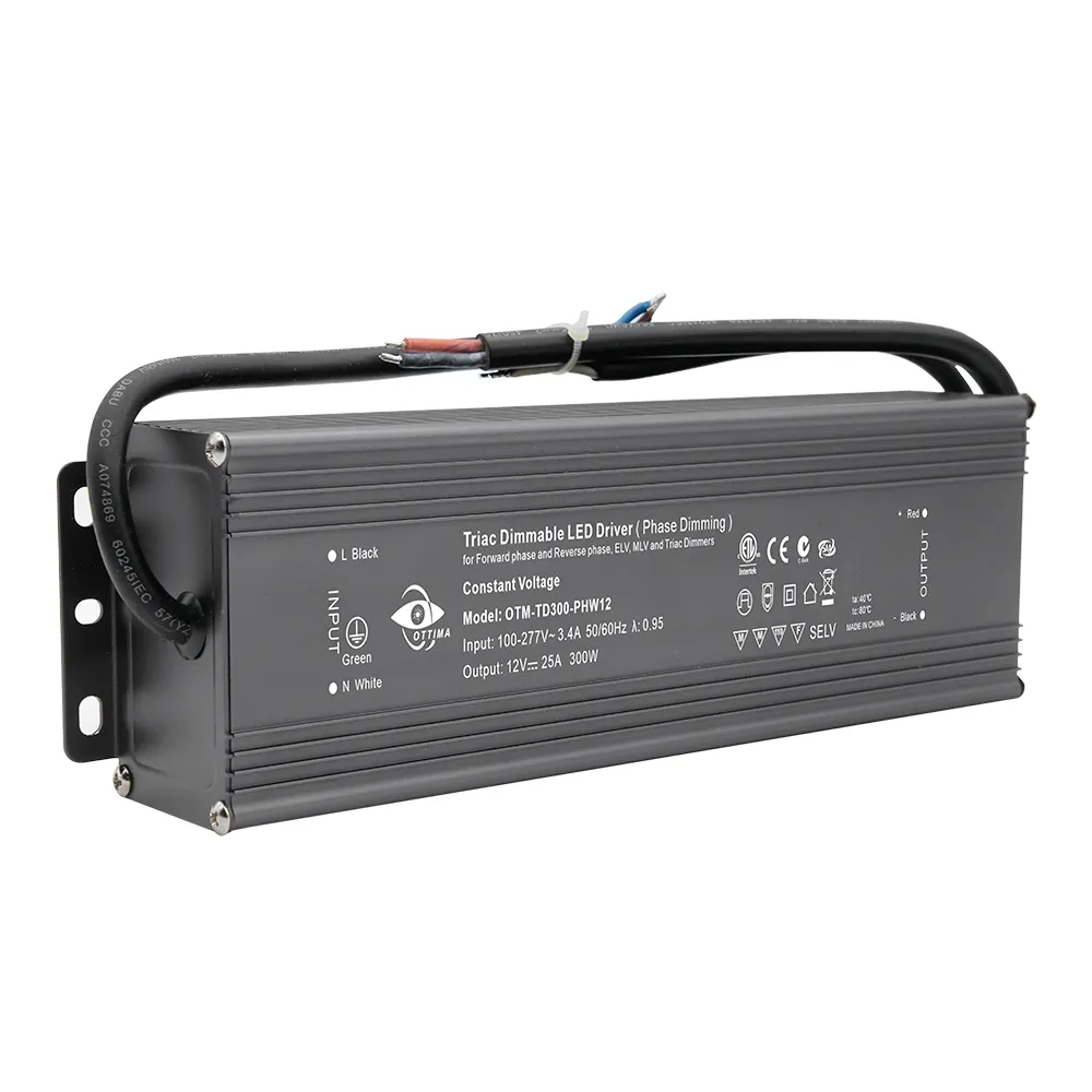 Ul Cul ברשימת דרייבר לד 100W 200W 24 וולט UL Cul FCC Class2 Rohs 100-265V AC PF:>0.99