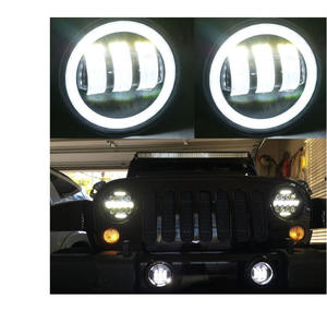 Luz antiniebla LED de 4 pulgadas, anillo de Halo, luz de conducción de ojos en ángulo, lámpara antiniebla redonda DRL para Jeeps Wranglers Grand Cherokee 12V 24V - Product Image 6