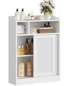 Armoire de rangement mince pour salle de bain, armoire de sol pour salle de bain, organisateur de rangement avec <span class=keywords><strong>porte</strong></span>-papier hygiénique, - Product Image 1