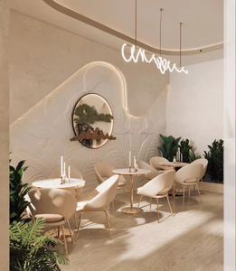 LED Wood Coffee Shop Display Cabinet | Custom Showcase for Retail Interior Design - Product Image 3