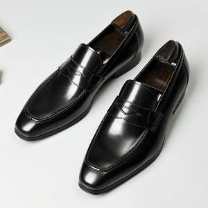 Chaussures modernes en cuir à enfiler, à bout pointu, avec doublure respirante, soutien de la voûte plantaire, semelle imperméable et résistante à l'usure pour homme – Tendance - Product Image 1