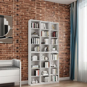 Imre Étagère à livres blanche à 24 étagères réglables, grande capacité, style minimaliste nordique pour la maison, le bureau et le salon - Product Image 2
