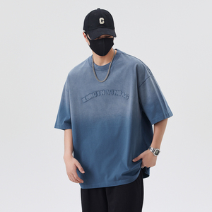 Camisetas de Verano para <span class=keywords><strong>Hombre</strong></span>, Estilo Retro, Corte Holgado, Manga Corta, Estilo Urbano, Personalizadas OEM/ODM - Product Image 3