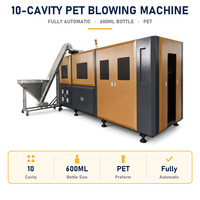 Machine de soufflage de bouteilles PET à 10 cavités de 600 ml, contrôlée par PLC, haute productivité, pour l'eau potable