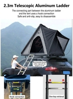 Tente de toit rigide en gros, montage rapide, pour camping en voiture, corps gris, pour la vente en gros