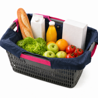Sac de courses pliable jaune moyen MY008, panier de supermarché réutilisable, doublure de panier d'épicerie en polyester 210D, sac écologique