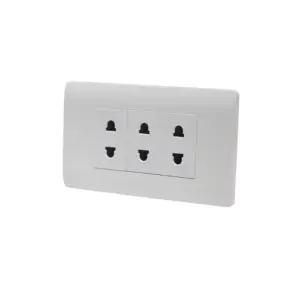 N40 Range 2 pin socket (1/3 key)+ 2 pin socket (1/3 key) + 2 pin socket (1/3 key) White Color PC Plate 118 Plate modular vietnam