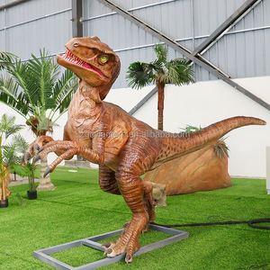 250610 Giant Mechanical Animatronic Dinosaur Velociraptor Fiberglass Metal <b>Indoor</b> Playground Equipment Adventure Shopping Mall - Product Image 4