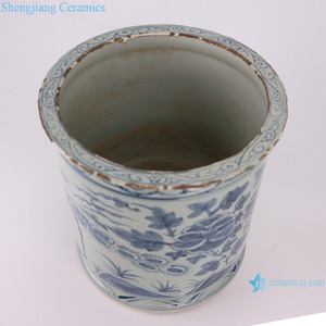 RZSX09-A/B/C/I/O/P Portapenne in Porcellana Dipinto a Mano con Fiori e Uccelli Vaso da Tavolo in Ceramica Stile Antico - Product Image 3