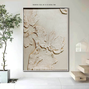 2025 Bán Buôn Tùy Chỉnh Tường Trừu Tượng Nghệ Thuật Wabi Sabi Khách Sạn Tường Nghệ Thuật 100% Handmade 3D Kết Cấu Thạch Cao Sơn - Product Image 2