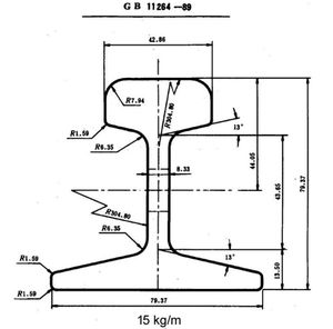 Venta directa de fábrica GB 11264-89/30/30/30/60/15,2 Q235/55Q Riel de acero ligero de kg/m <span class=keywords><strong>usado</strong></span> para la industria en venta - Product Image 6