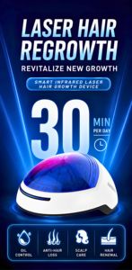 <span class=keywords><strong>Casque</strong></span> laser à faible intensité 650 nm pour stimuler les follicules pileux, améliorer la circulation du cuir chevelu chez les hommes et les femmes souffrant d'alopécie androgène - Product Image 6