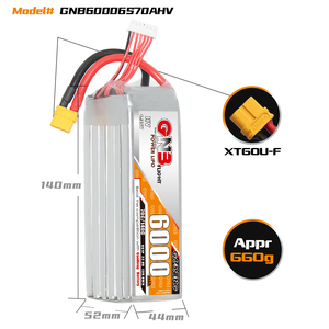 Batterie Lipo GNB 2S 3S 4S 5S 6S 8S HV 6000mAh 70C 140C adaptée aux drones FPV à aile fixe, accessoires de batterie <span class=keywords><strong>XT60</strong></span> <span class=keywords><strong>XT90</strong></span> - Product Image 5