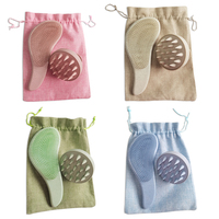 Peigne démêlant pour cheveux bouclés en paille de blé avec logo personnalisé pour enfants et filles, et brosse ronde, coffret cadeau professionnel pour femmes