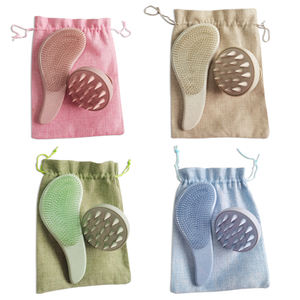 Peine de paja de trigo y cepillo redondo <span class=keywords><strong>para</strong></span> niña y mujer, conjunto de regalo <span class=keywords><strong>para</strong></span> niña <span class=keywords><strong>rizado</strong></span> con logotipo personalizado, embalaje profesional - Product Image 2