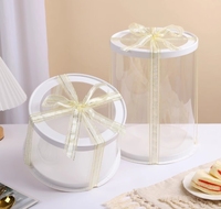 Boîte d'emballage transparente de gâteau blanc rond de vente directe d'usine pour l'emballage de gâteau