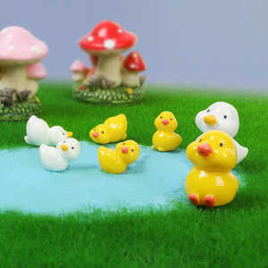 Cute Yellow Duck Mini Figurines Colorful Resin Animal Ornaments for Fairy Garden <b>Miniature</b> Landscape DIY Crafts and Gifts - Product Image 1
