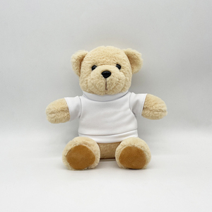 Aangepaste Logo Teddybeer Met Logo Pluche Speelgoed Sublimatie Gevulde Zittende Teddybeer Poppen Zacht Dier Cartoon Speelgoed Kinderen Cadeau