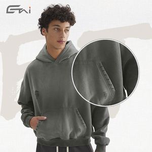 Moda cuello alto peso pesado gran tamaño Sudadera con capucha logotipo personalizado hombres Streetwear Essentials Sudadera con capucha personalizada - Product Image 4