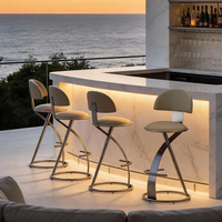 Tabourets de bar de luxe pour la maison et l'îlot, revêtement en cuir personnalisable, sièges modernes en forme de X, tabouret de bar sur mesure, chaise de bar