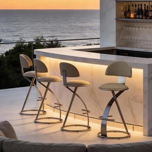 Tabourets <span class=keywords><strong>de</strong></span> <span class=keywords><strong>bar</strong></span> <span class=keywords><strong>de</strong></span> luxe pour <span class=keywords><strong>la</strong></span> maison et l'îlot, revêtement en cuir personnalisable, sièges modernes en forme <span class=keywords><strong>de</strong></span> X, tabouret <span class=keywords><strong>de</strong></span> <span class=keywords><strong>bar</strong></span> sur mesure, <span class=keywords><strong>chaise</strong></span> <span class=keywords><strong>de</strong></span> <span class=keywords><strong>bar</strong></span> - Product Image 4