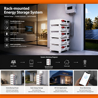 Batterie de stockage d'énergie solaire domestique au lithium-ion FePO4 basse tension 51,2 V 314 Ah 5,12 kWh 6000 cycles, système tout-en-un CAN