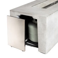 Table rectangulaire pour foyer en béton Table d'extérieur pour foyer au gaz propane