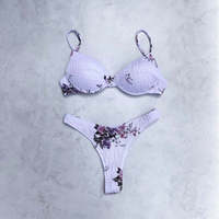 Fabricant de bikini OEM bas quantité minimale de commande Bikini imprimé personnalisé vente en gros pour femmes marque privée vêtements de plage solides