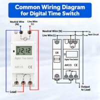 Sakelar Timer Digital LCD Elektrik Terprogram AHC30A 24 Jam Kontrol Otomatis Mingguan Bertenaga Baterai IP44 Tembaga AC 220V 30A