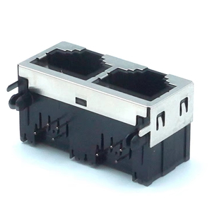 Haxn 8016 Ethernet Nữ kết nối 8P8C 1x2 nửa che chắn Tab lên W/O LED RJ45 Vòng <span class=keywords><strong>Pin</strong></span> nữ cuối - Product Image 3