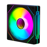 Ventilateur de boîtier ARGB Ventilateur PC de refroidissement à grande vitesse avec éclairage LED à deux côtés compatible noir et blanc pour Intel