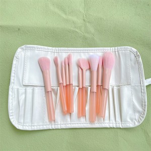 Schattige Roze Reizende Make-Upborstelset Draagbare 10 Stuks Eenvoudig Genomen Mini Volledige Volledige Functie Cosmetische Borstels Kit Met Tas - Product Image 6