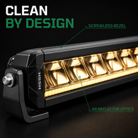 Barre lumineuse LED tout-terrain HSSH sans vis 12V pour camion, faisceau combiné, lumière de conduite ambre pour voiture 50W, garantie 24 mois