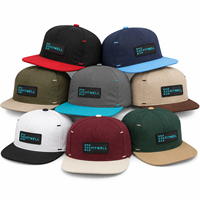 Casquette de baseball personnalisée à visière plate bicolore avec patch logo en caoutchouc, style streetwear structuré, fabrication OEM ODM, marque privée