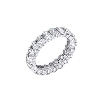 Bague Tennis Hip-hop MOR25 en Argent Sterling S925 pour Femme, Diamant Glacé VVS, Certificat GRA, Moissanite Coupe Ovale Couleur D