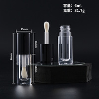 Emballage de tubes cosmétiques vides en plastique injecté de 6 ml, colorés, avec grand applicateur et capuchon à vis, pour rouge à lèvres, personnalisables par sérigraphie