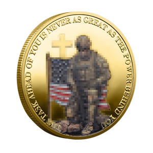 PANBO Stock Peacemaker Herdenkingsmunt 3D Spuitgiet Zinklegering Gecoat Patriottische Stijl Aanpasbare Bedankt Service Slogan - Product Image 5