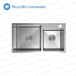 Thương mại thép không gỉ bồn rửa nhà bếp handmade bát đôi cho nhà hàng và nhà bếp SUS304 Chất liệu vòi không bao gồm - Product Image 5