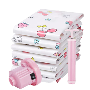Custom Printing Travel Vacuum Storage Bags for Clothes with Electric Air Pump PA+PE Material 80% Space Saved Clothing Storage - Product Image 1