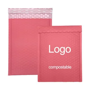 Venda quente Sacos De Embalagem Personalizada Sacos De Bolha De Envelope Acolchoado Embalagem Sacos De Entrega Mailer De Bolha Rosa