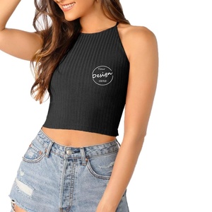 JL1112B Sales Sexy gilet senza schienale da donna con cinturino incrociato sportivo canottiera da donna corta canotta - Product Image 3