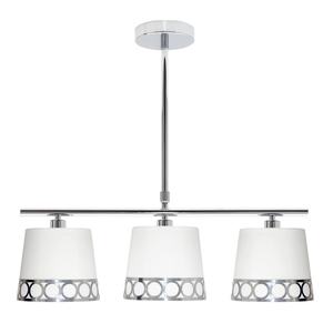 Lampada da soffitto bianca e argento, 3 x E14, dimensioni 56 x 16 cm, ideale per illuminare e decorare spazi moderni. - Product Image 1